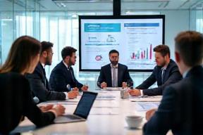Consultants examining digital transformation plans
